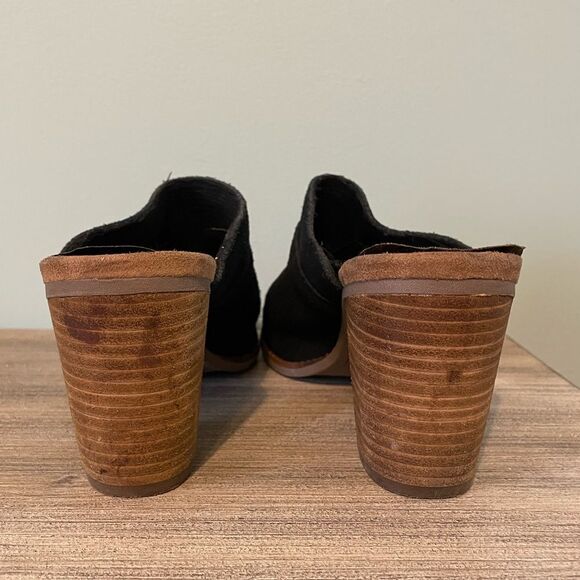 TOMS Black Suede Block Heels - Picture 3 of 5